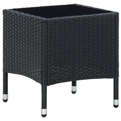 Garten-Couchtisch Schwarz 40x40x45 cm Poly Rattan