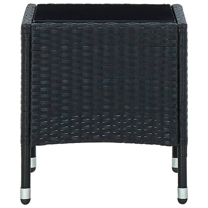 Garten-Couchtisch Schwarz 40x40x45 cm Poly Rattan