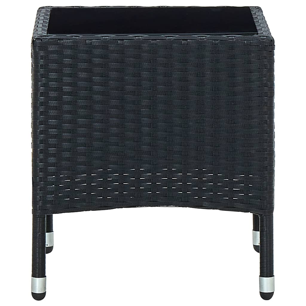 Garten-Couchtisch Schwarz 40x40x45 cm Poly Rattan