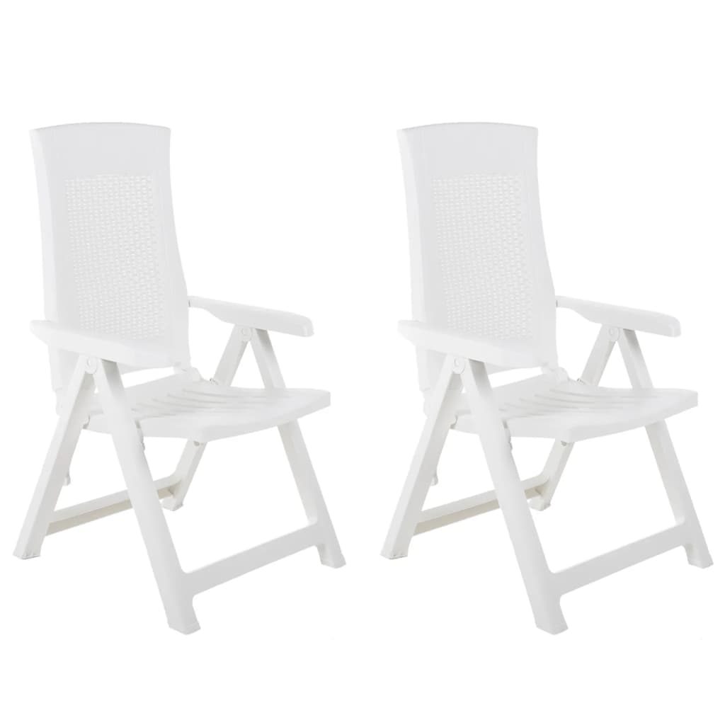 Chaises de jardin réglables 2 pièces Plastique blanc.