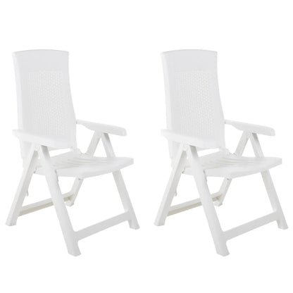 Chaises de jardin réglables 2 pièces Plastique blanc.