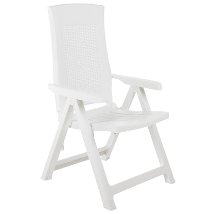 Chaises de jardin réglables 2 pièces Plastique blanc.