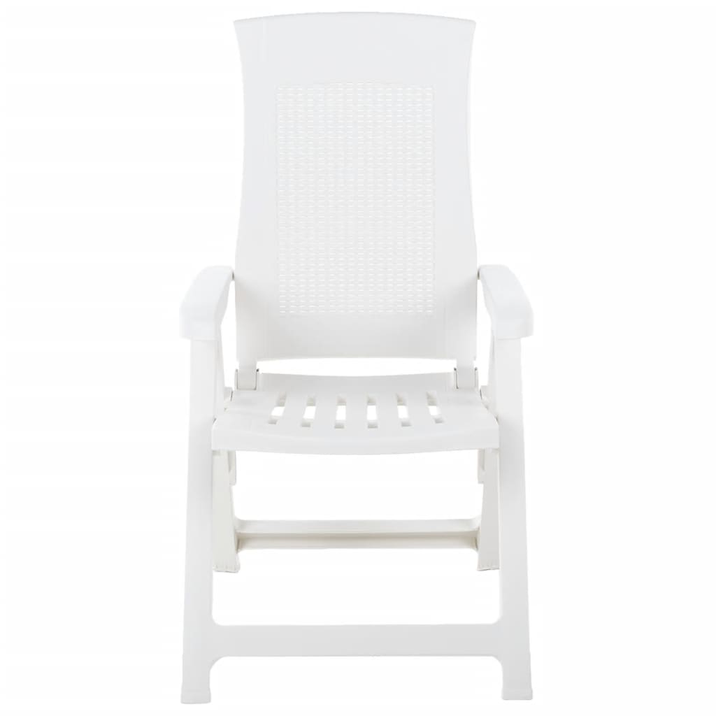 Chaises de jardin réglables 2 pièces Plastique blanc.