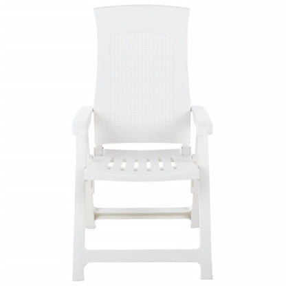 Chaises de jardin réglables 2 pièces Plastique blanc.