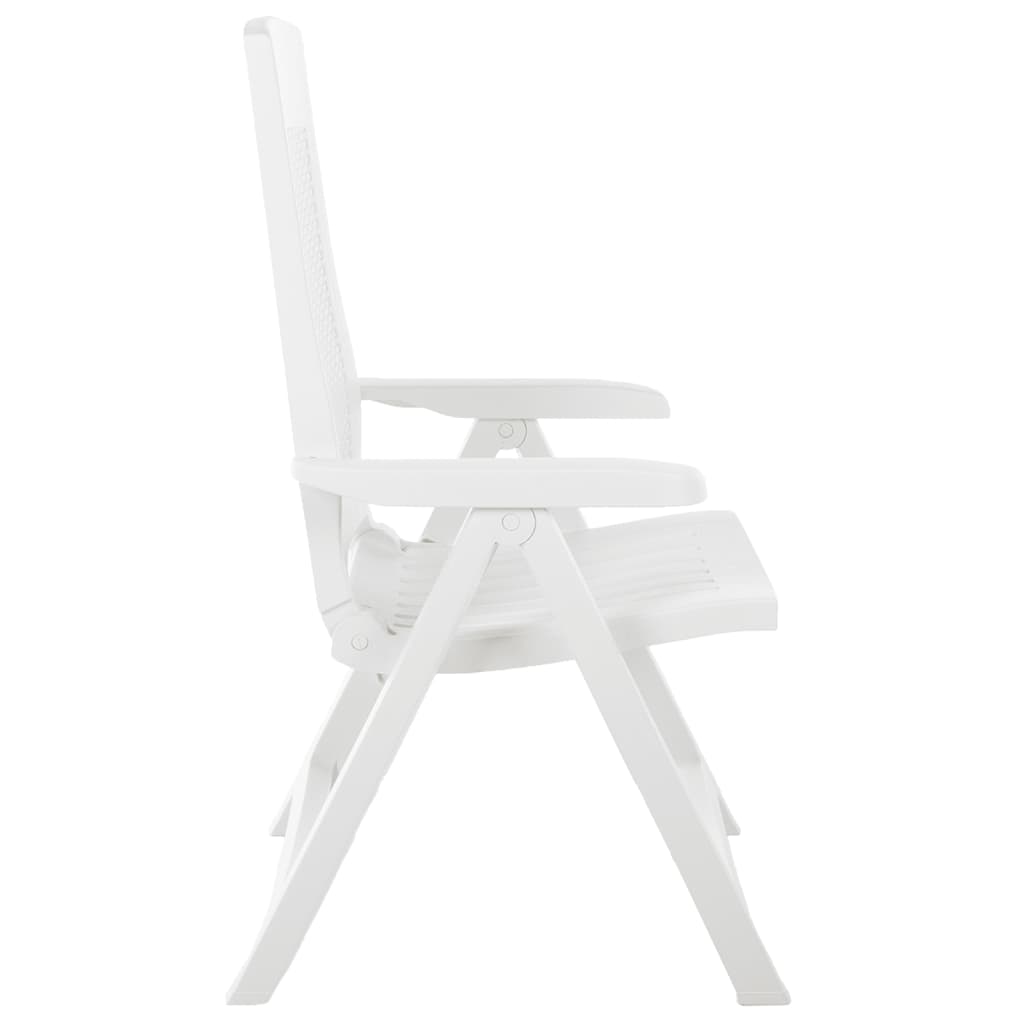 Chaises de jardin réglables 2 pièces Plastique blanc.