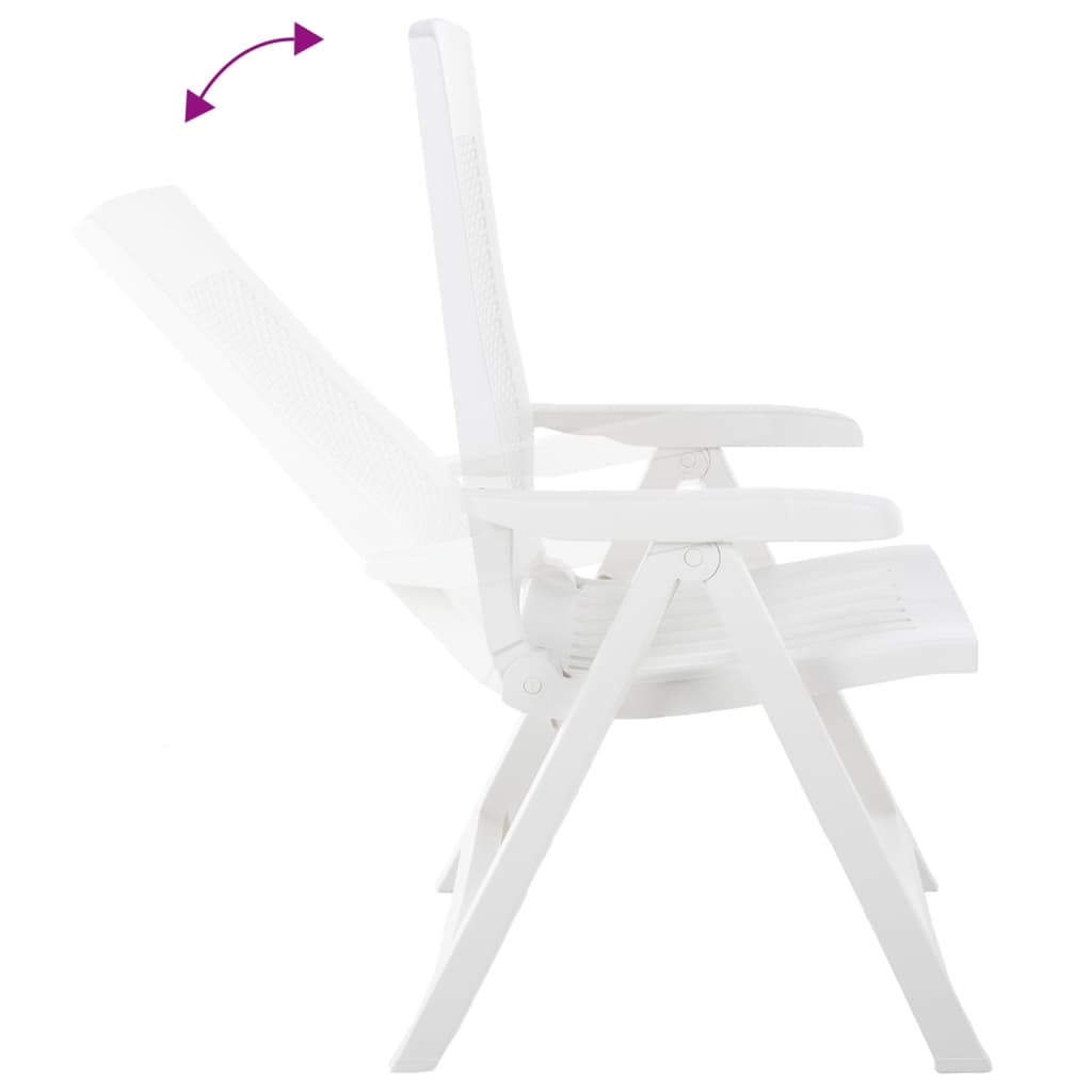 Chaises de jardin réglables 2 pièces Plastique blanc.