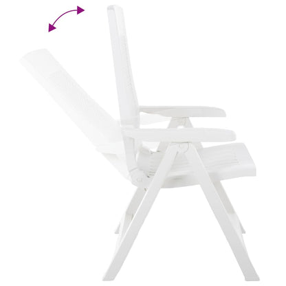 Chaises de jardin réglables 2 pièces Plastique blanc.