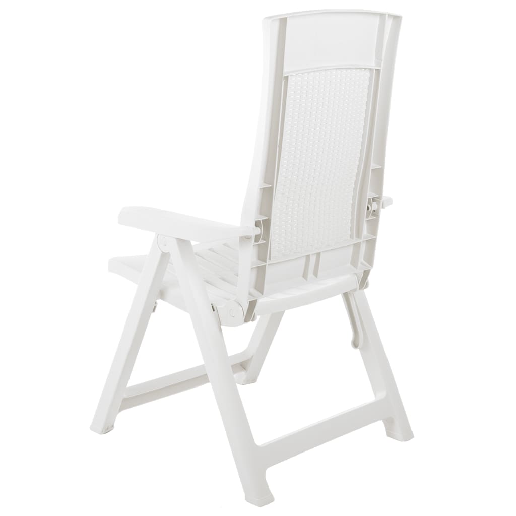 Chaises de jardin réglables 2 pièces Plastique blanc.