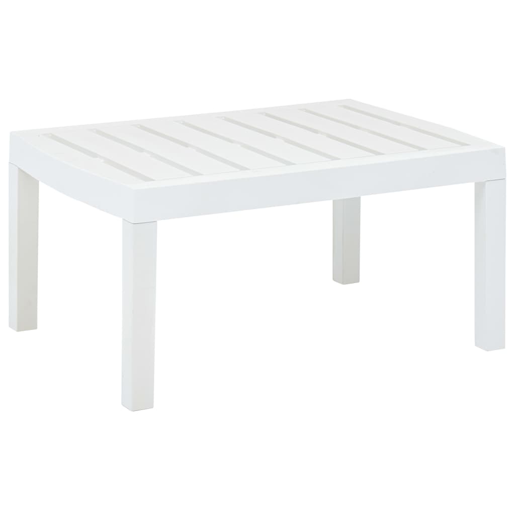 Table de jardin blanc 78x55x38 cm en plastique