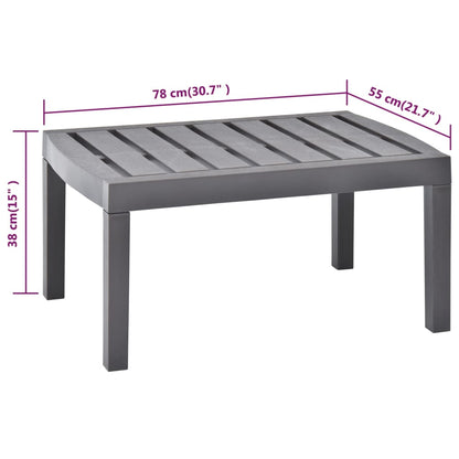 Garten-Couchtisch Mokka 78x55x38 cm Kunststoff