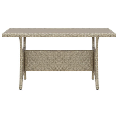 Table de jardin gris 130x70x66 cm poly rotin