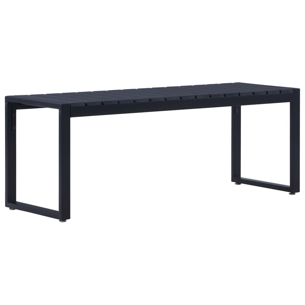 Banc de jardin 120,5 cm plaque PS noir