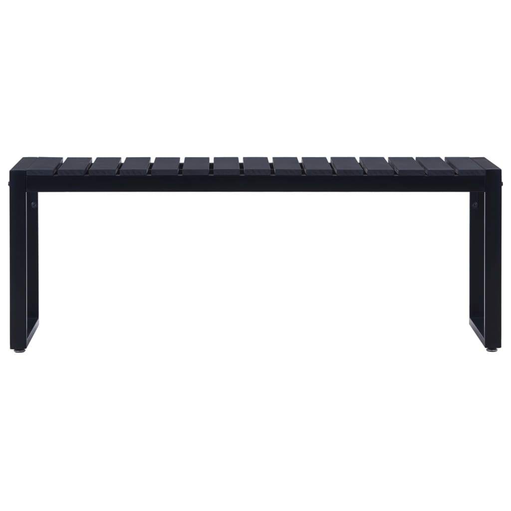 Banc de jardin 120,5 cm plaque PS noir