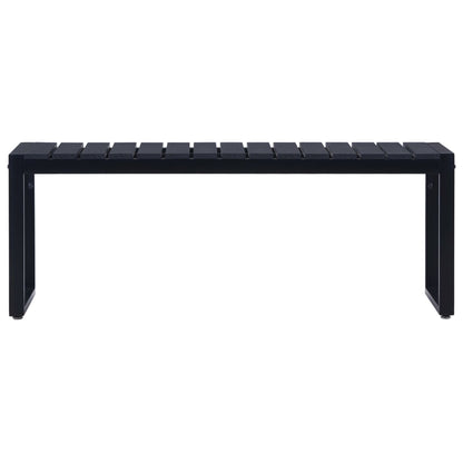 Banc de jardin 120,5 cm plaque PS noir