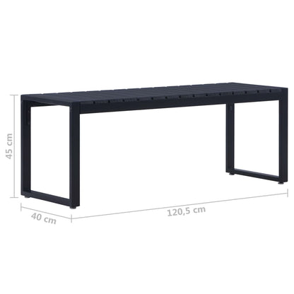 Banc de jardin 120,5 cm plaque PS noir