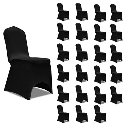 Housses de chaise extensibles noires 24 pièces.