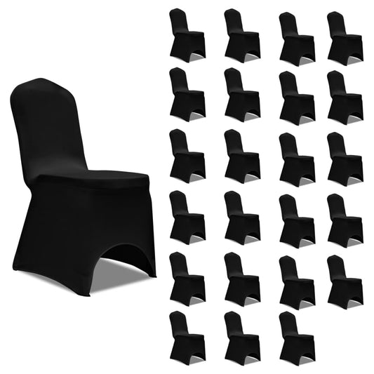 Housses de chaise extensibles noires 24 pièces.