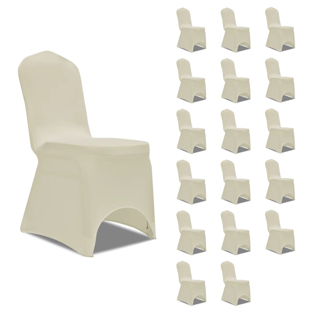 Housses de chaise extensibles crème 18 pièces.