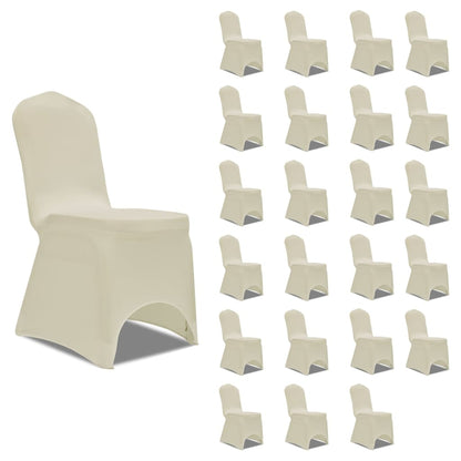 Housses de chaise extensibles crème 24 pièces.