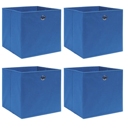 Aufbewahrungsboxen 4 Stk. Blau 32x32x32 cm Stoff