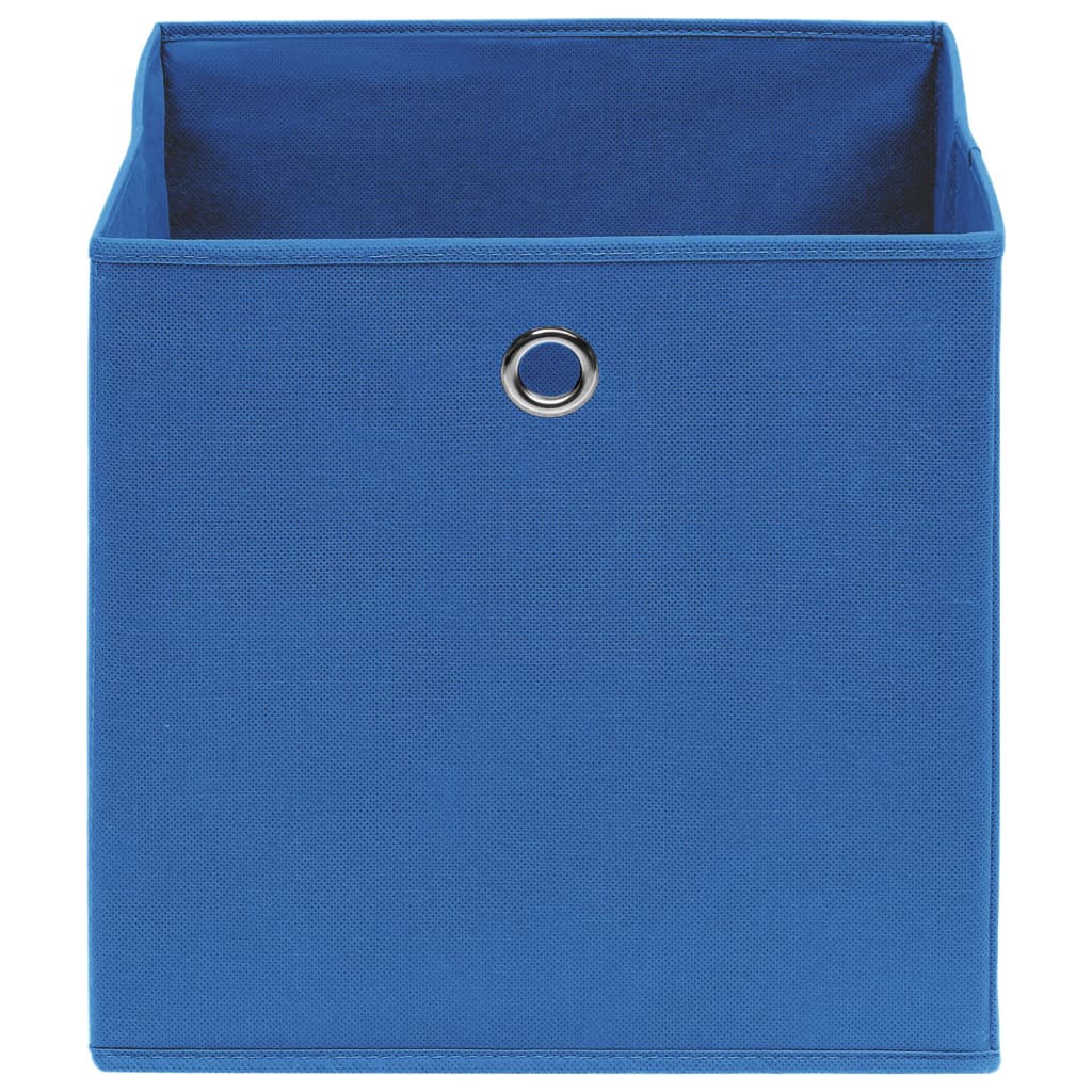 Cajas de almacenamiento 10 uds. Tela azul 32x32x32 cm.