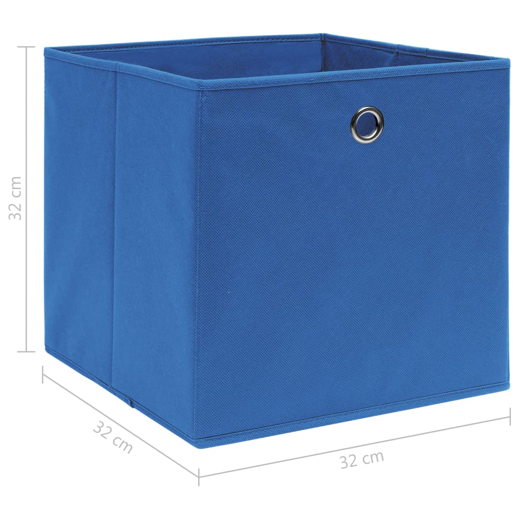 Cajas de almacenamiento 10 uds. Tela azul 32x32x32 cm.