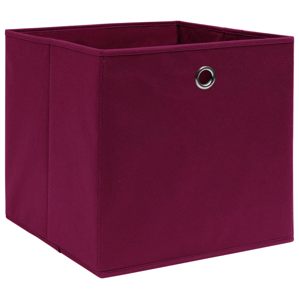 Cajas de almacenamiento 4 uds. Tela rojo oscuro 32x32x32cm.