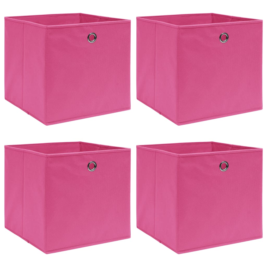 Aufbewahrungsboxen 4 Stk. Rosa 32x32x32 cm Stoff