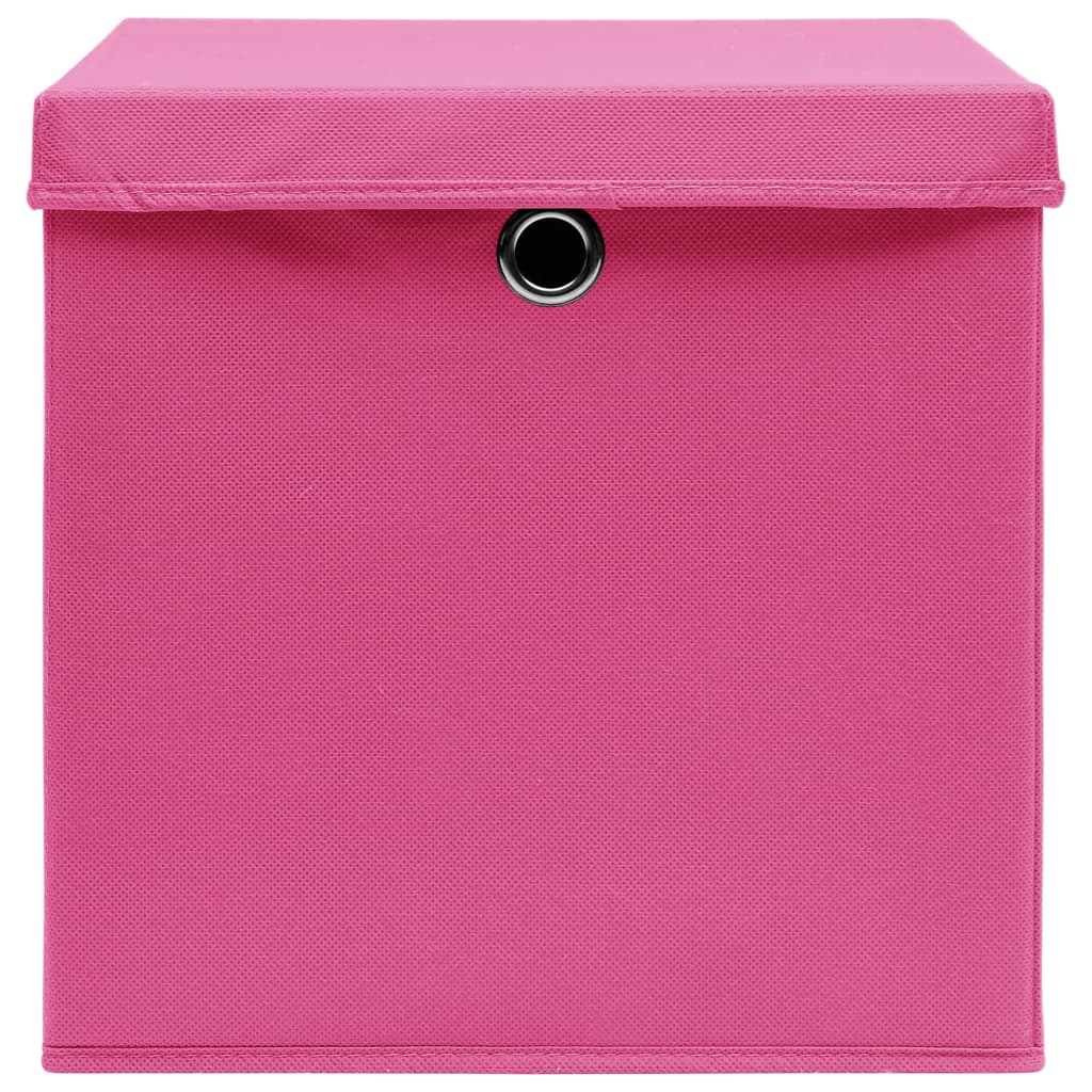 Aufbewahrungsboxen mit Deckeln 4 Stk. Rosa 32x32x32 cm Stoff