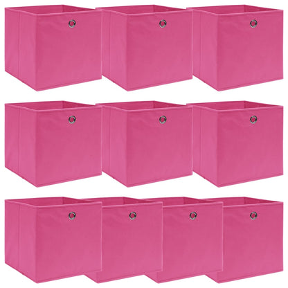 Aufbewahrungsboxen 10 Stk. Rosa 32x32x32 cm Stoff