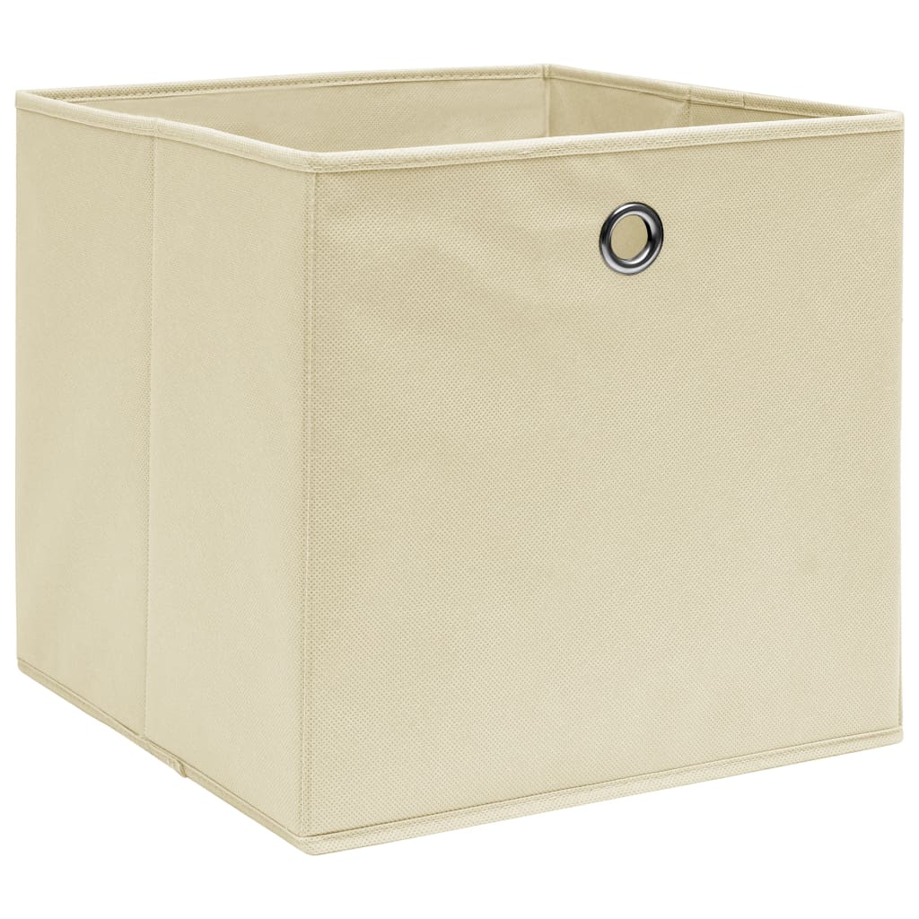 Boîtes de rangement 10 pcs. Tissu crème 32x32x32 cm