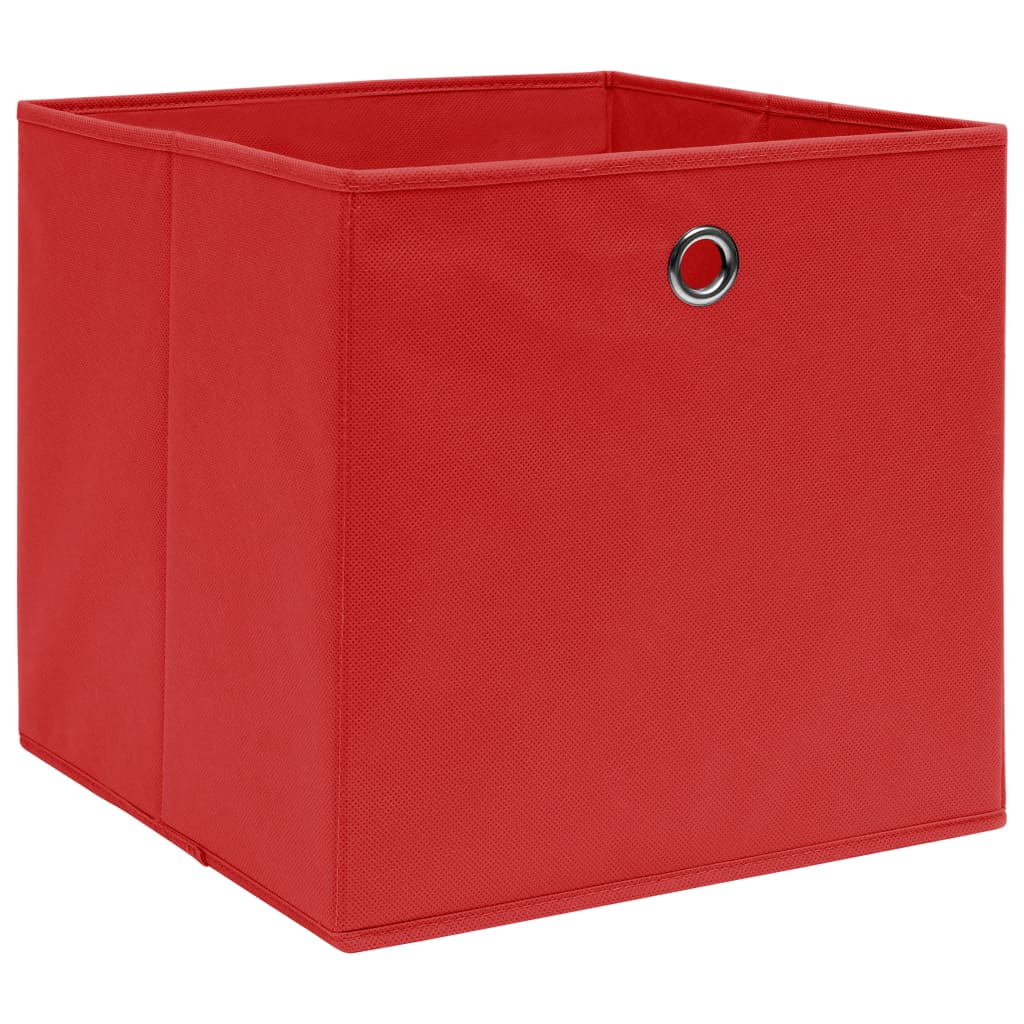 Boîtes de rangement 4 pcs. Tissu rouge 32x32x32 cm