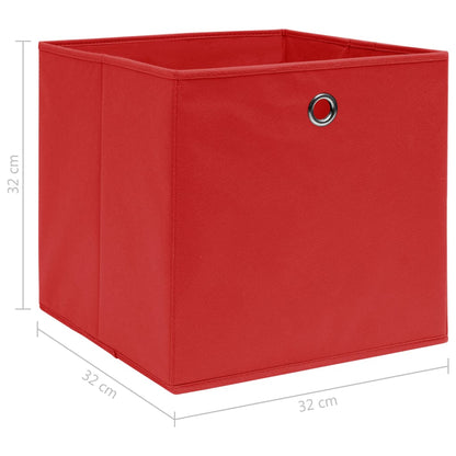 Aufbewahrungsboxen 10 Stk. Rot 32x32x32 cm Stoff