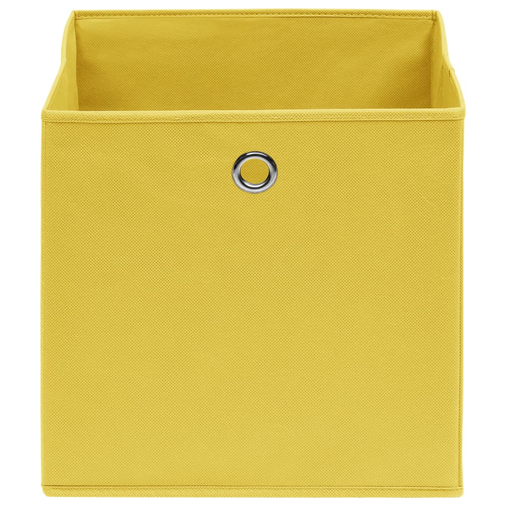 Boîtes de rangement 10 pcs. Tissu jaune 32x32x32 cm