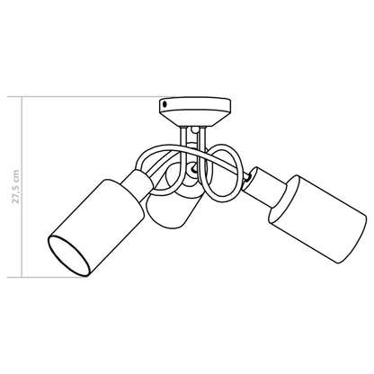 Lámpara de techo con pantallas de cerámica para 3 bombillas E14