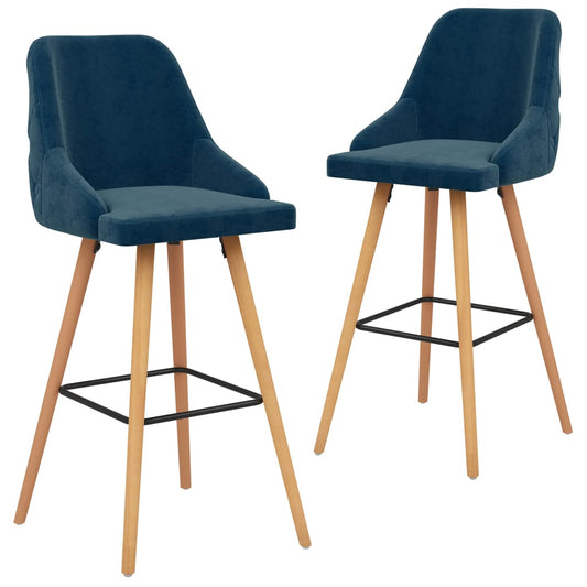 Tabourets de bar 2 pcs. Velours bleu