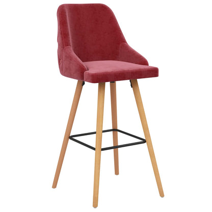 Tabourets de bar 2 pcs. Velours rouge vin