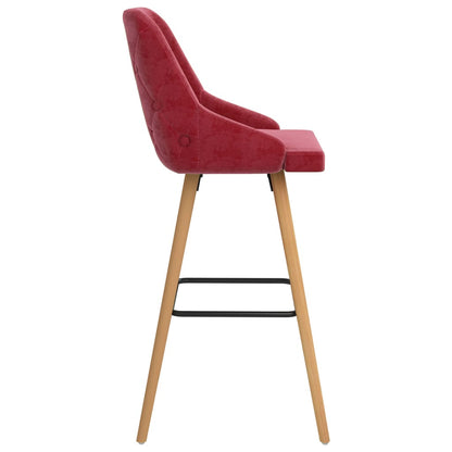 Tabourets de bar 2 pcs. Velours rouge vin