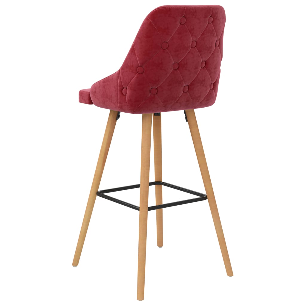 Tabourets de bar 2 pcs. Velours rouge vin