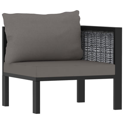 2-Sitzer-Sofa mit Auflage Anthrazit Poly Rattan