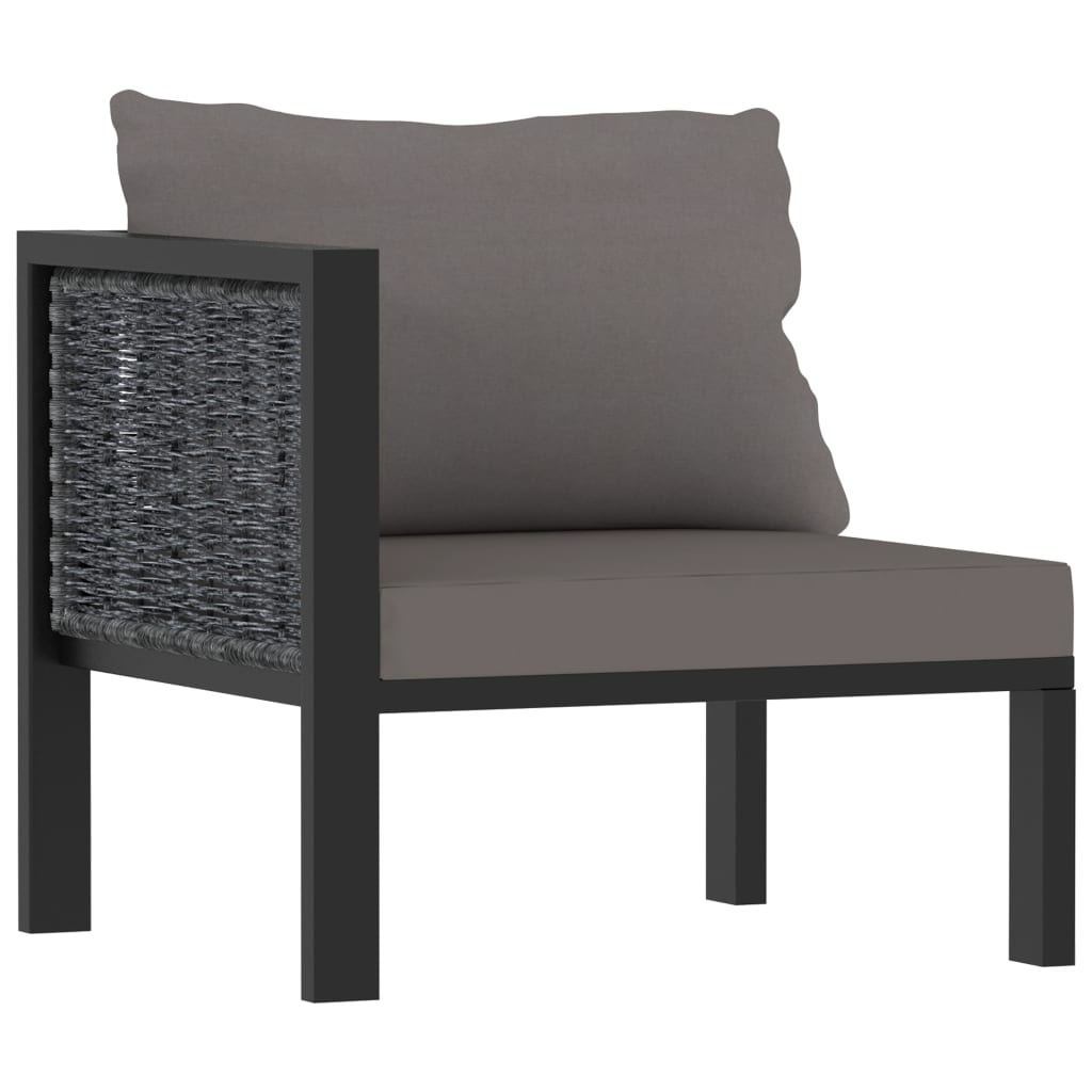 2-Sitzer-Sofa mit Auflage Anthrazit Poly Rattan