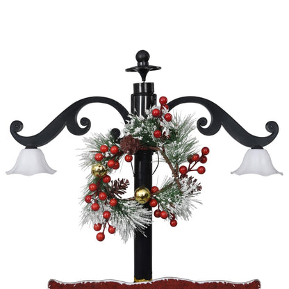 Sapin de Noël avec neige et pied de parasol bleu 170 cm PVC