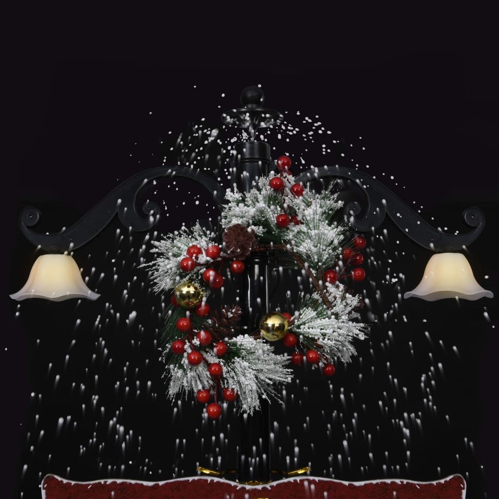 Sapin de Noël avec neige et pied de parasol bleu 170 cm PVC