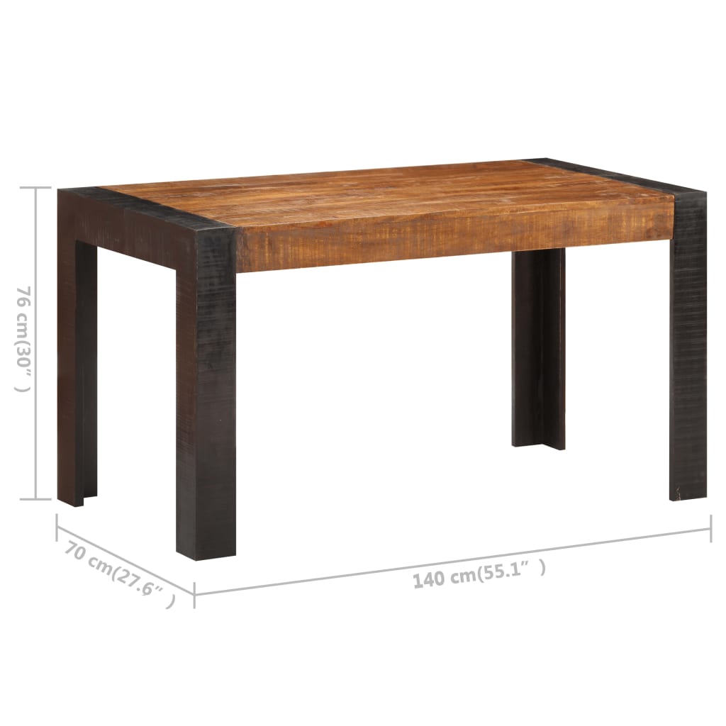 Mesa de comedor 140x70x76 cm Madera maciza de mango rugosa