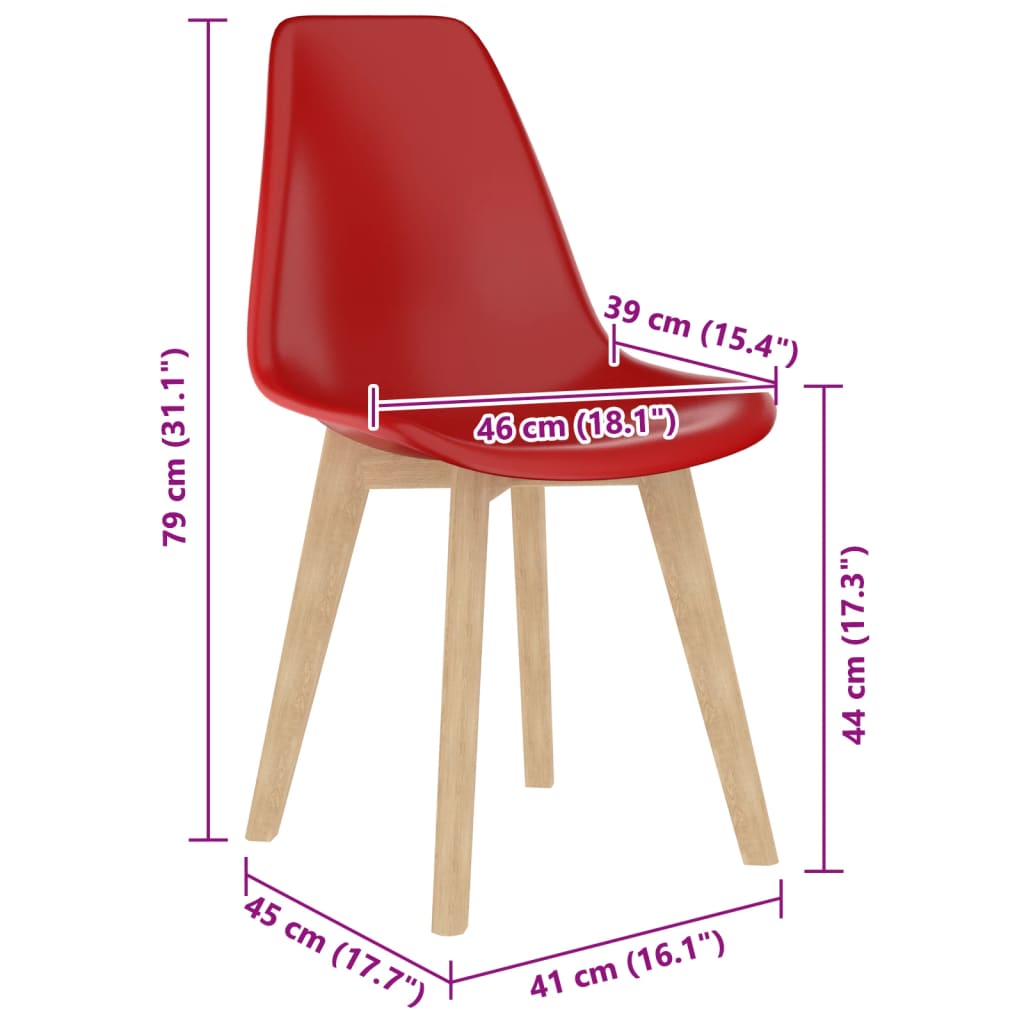 Esszimmerstühle 2 Stk. Rot Kunststoff