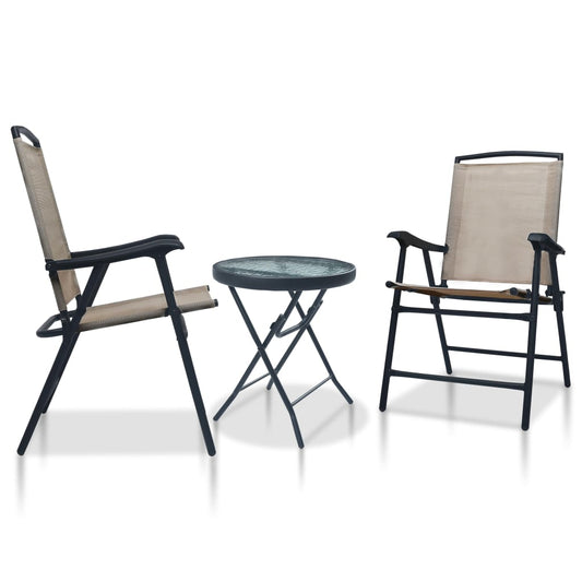 3-tlg. Bistro-Set Taupe Stahl