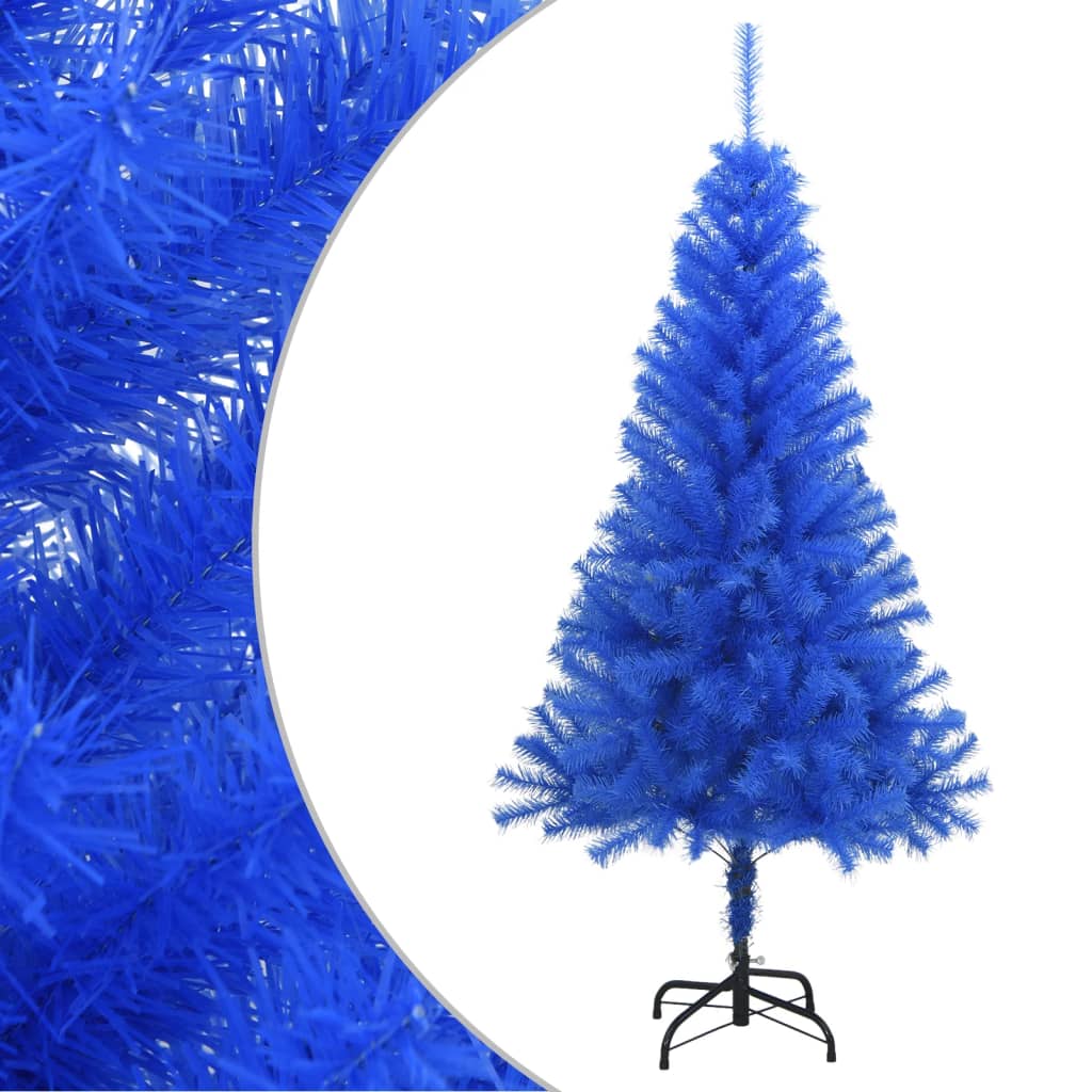 Sapin de Noël artificiel avec support bleu 150 cm PVC