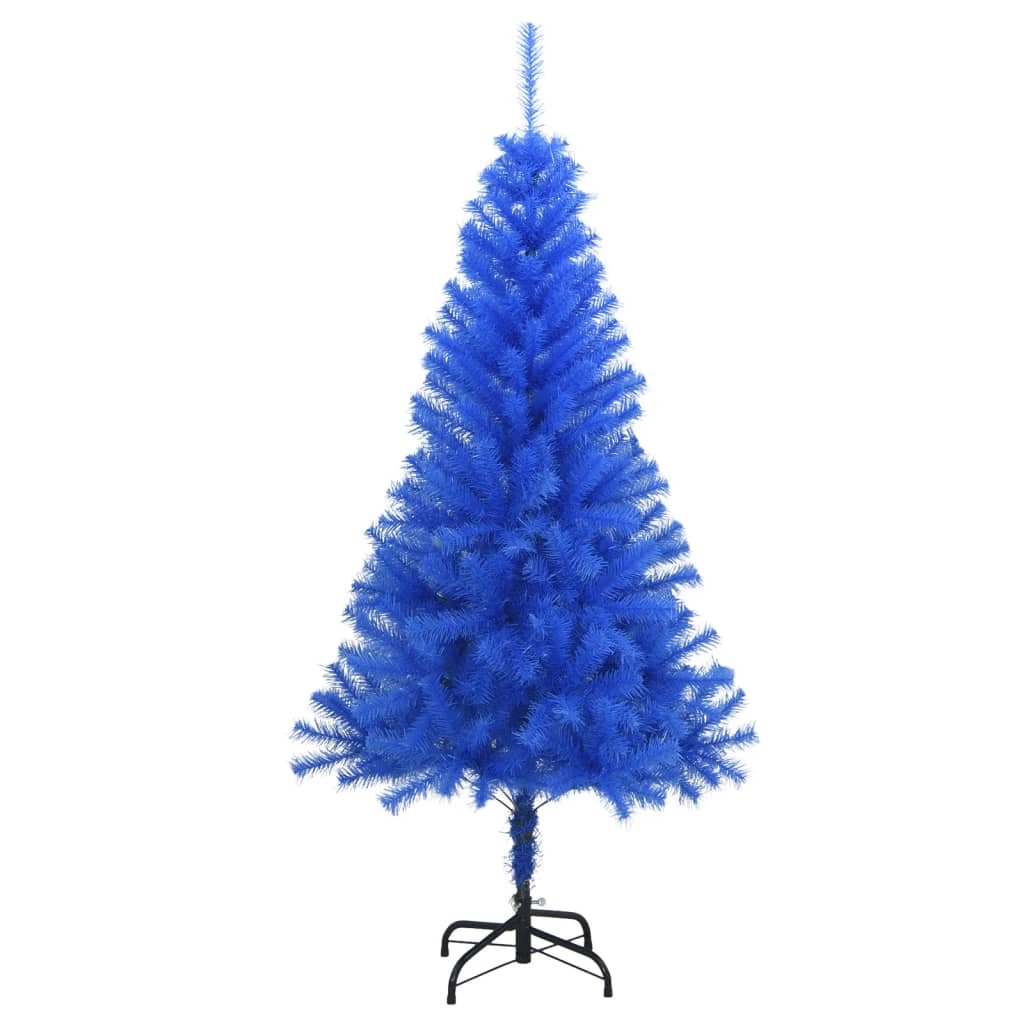 Sapin de Noël artificiel avec support bleu 150 cm PVC