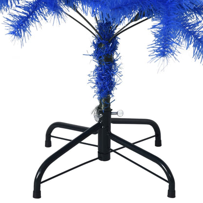 Sapin de Noël artificiel avec support bleu 150 cm PVC