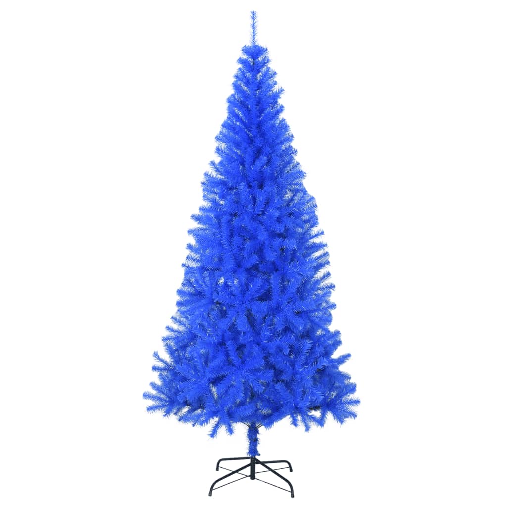 Sapin de Noël artificiel avec support bleu 210 cm PVC